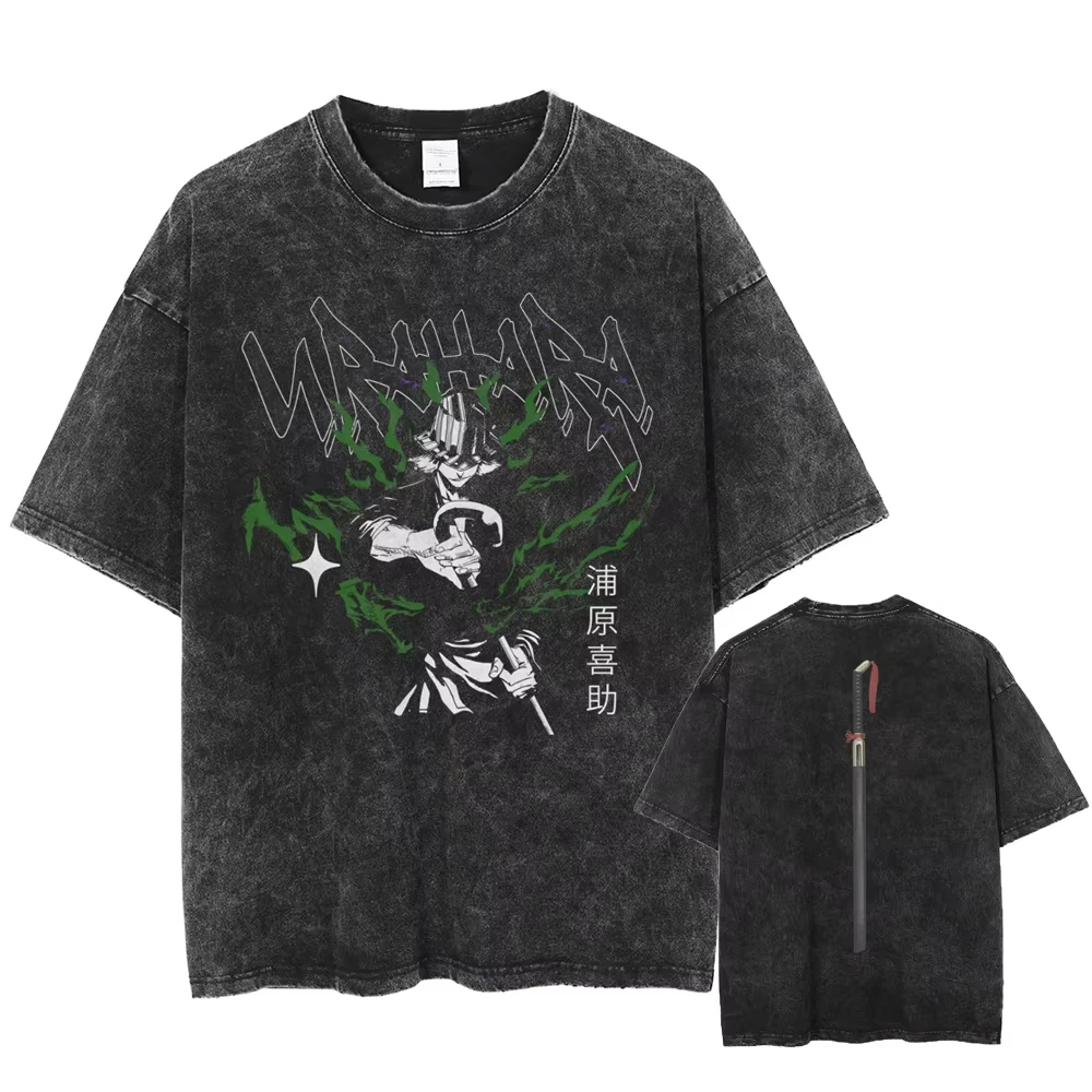 

2025 Hot Anime BLEACH Urahara Kisuke Grafische Print T-shirt Vrouwen T-shirts Tee Harajuku Mannelijke Gewassen Katoenen T-shirt