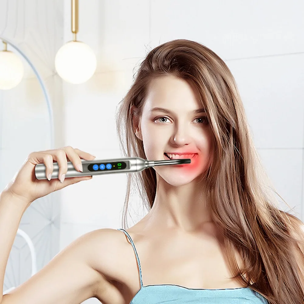 Red Light Therapy Torch for Cold Sore Treatment Infrared LED Wand with Targeted Tip for Fast Relief, Healing, Rechargeable