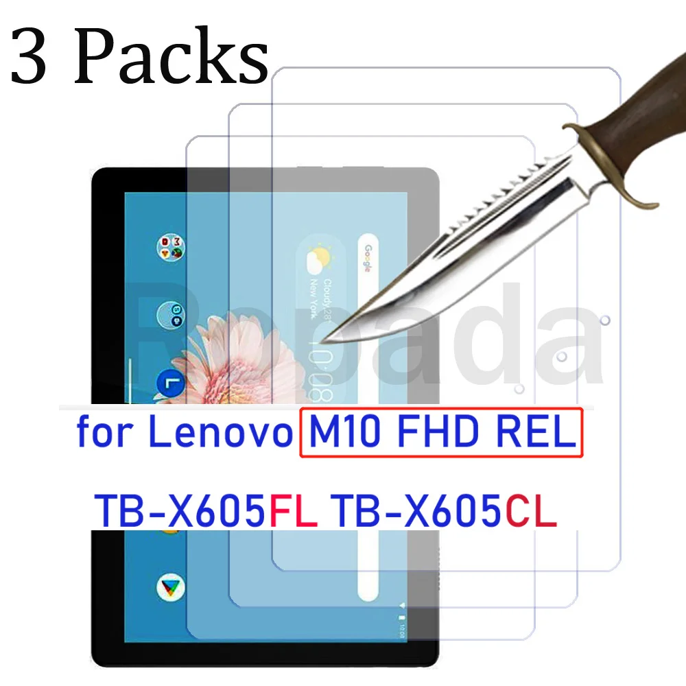 

3PCS Glass screen protector for Lenovo tab M10 FHD REL TB-X605FC/TB-X605LC 10.1'' tablet protective Tempered glass film