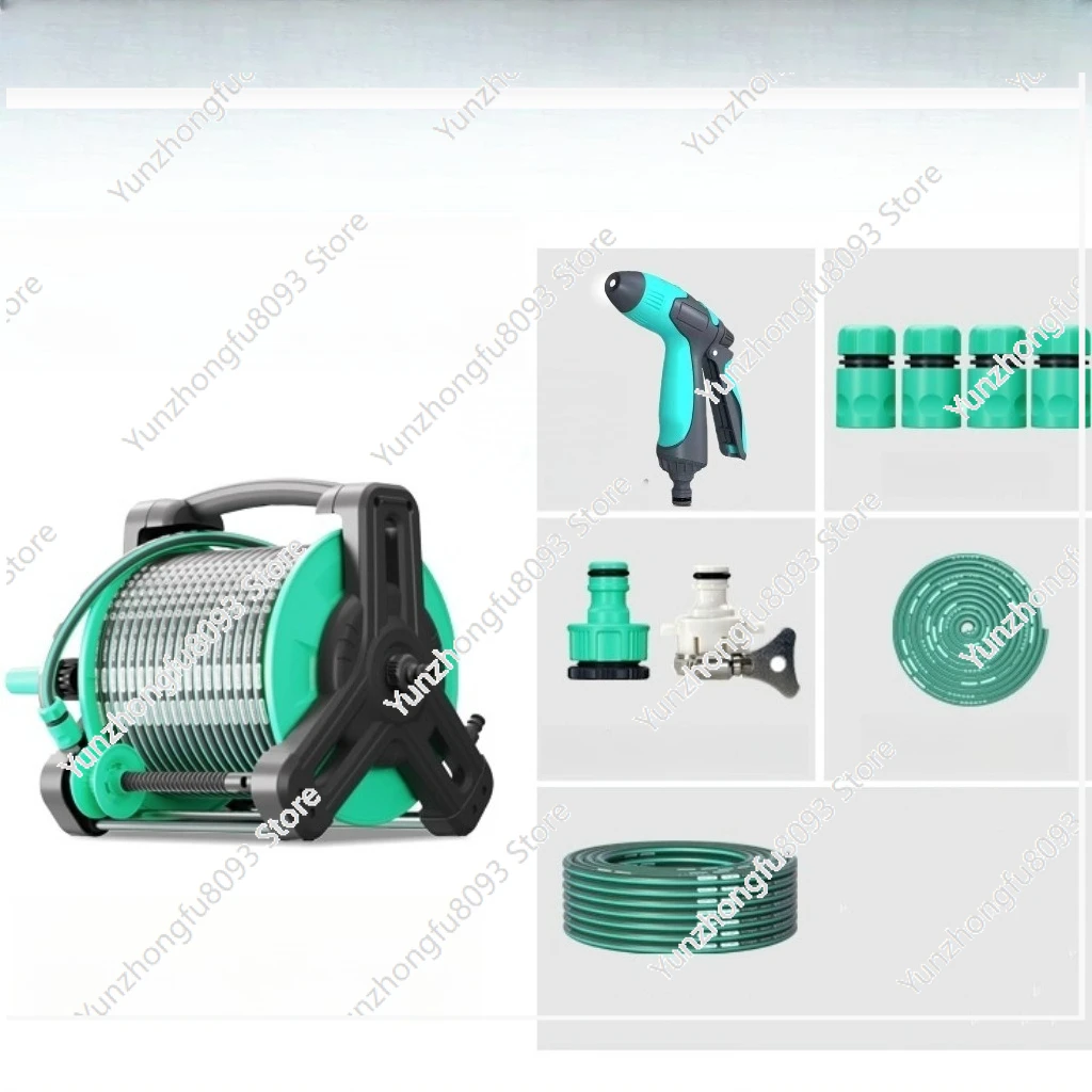 

Высококачественная мятно-синяя портативная пластиковая катушка для садового шланга 20м, 30м, 40м с пистолетом-распылителем