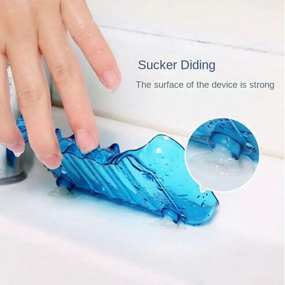 Portable Self Draining Soap Dish Bathroom Accessories Waterfall Soap Holder with Suction Cup Soap Drain Rack