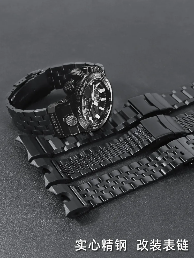Suitable for Casio Aviation Series Stainless Steel 5588 GWR-B1000 Modified Stainless Steel Watch Strap Men
