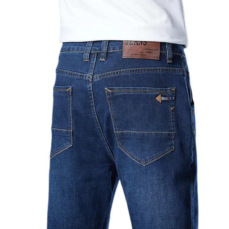 2024 Spring and Autumn New Styles Men's Slim Fit Stretch Cotton Jeans High-end Versatile Straight Business Jeans for Men