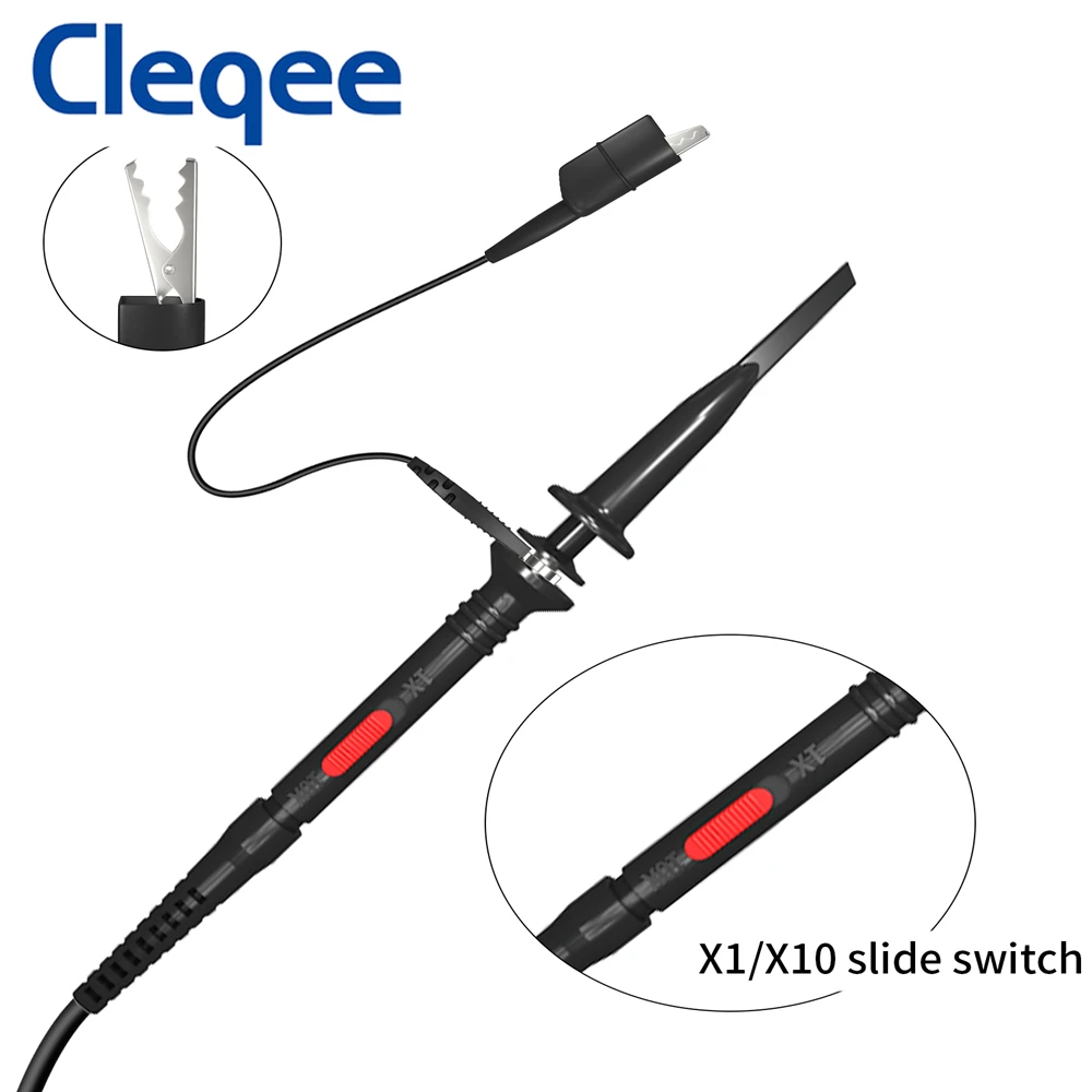 Cleqee P2060 P2100 P2200 DC 60MHz 100MHz 200MHz X1/X10 Oscilloscope Probe For Tektronix HP BNC Test Lead Kit