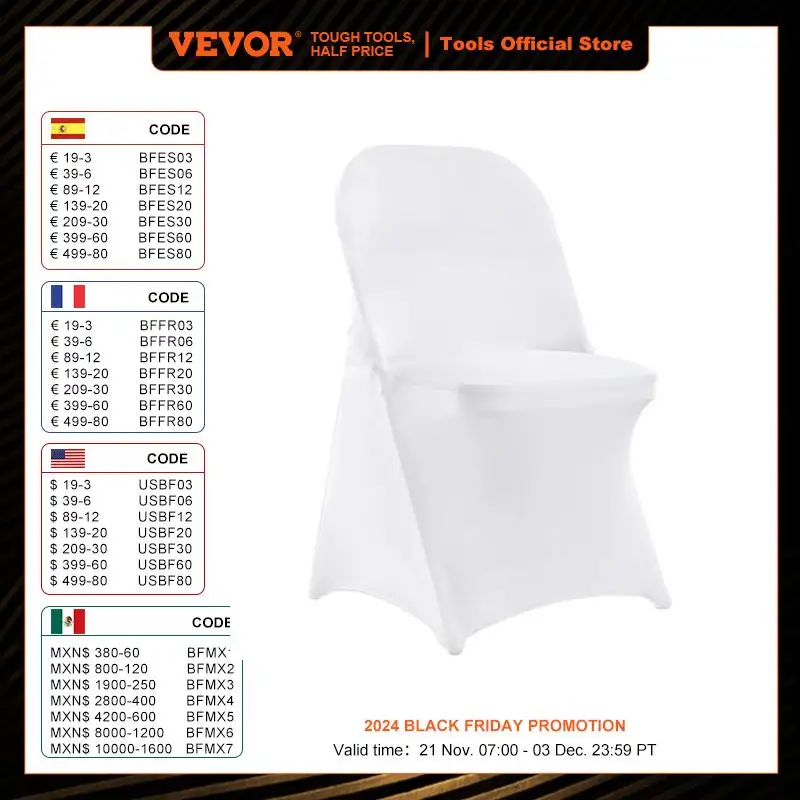 VEVOR 12Pcs Wedding Chair Covers Spandex Stretch Slipcover for Restaurant Banquet Hotel Dining Party Universal Chair Cover