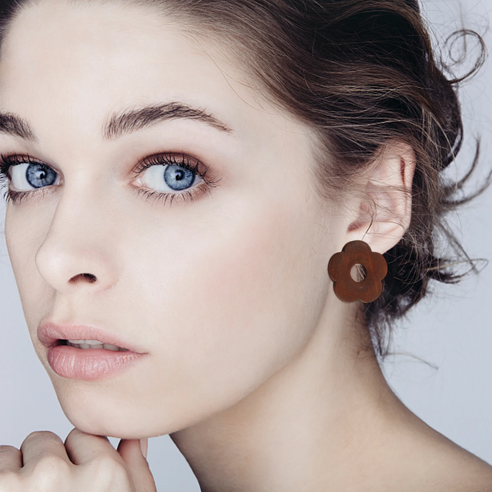 

Wooden Flower Studs Earrings for Women Lightweight Summer Casual Formal Dresses Accessories DIY Party Decorations