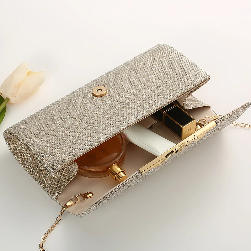 leisure banquet hand bag New Fashion Gold Women Dinner Bags Lady Party Purse Wedding Gift Luxury Metal Trim strip Clutch Bag