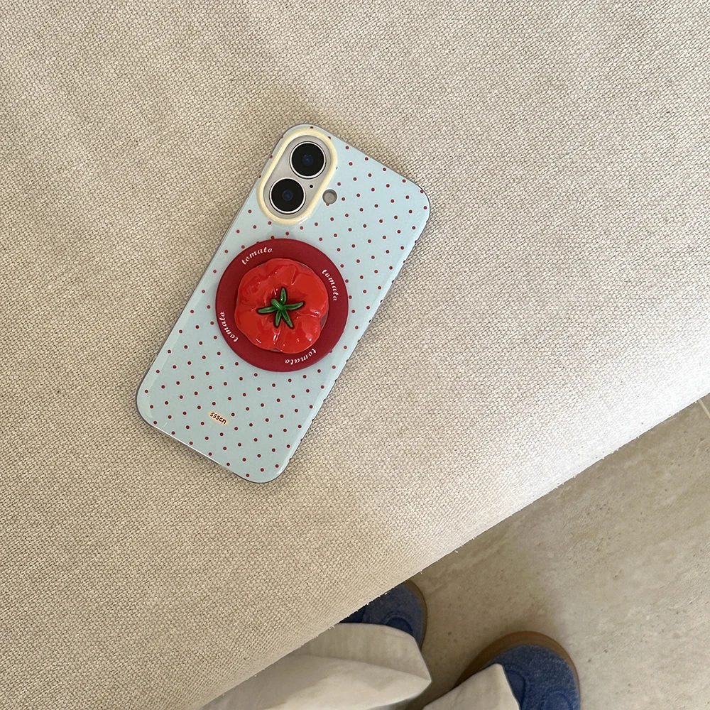 3D Polka Dot Niedliche Tomate Magnetischer Griff Tok Handyhalterung Handyhülle für iPhone 16 15 17 18 Pro Max Für Magsafe Rückseite – Detail 7