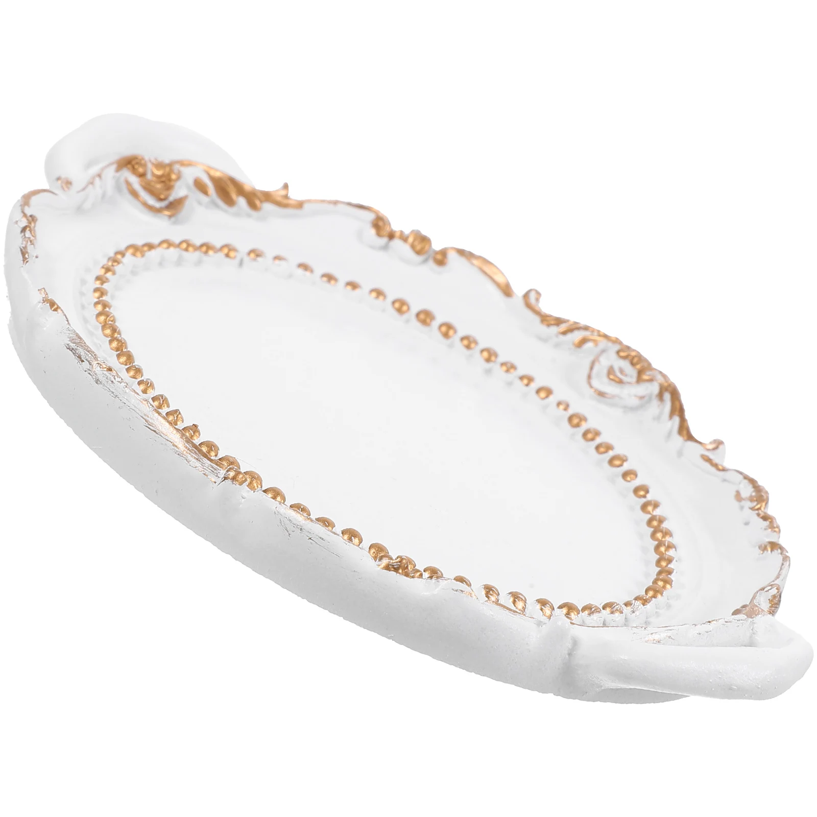 

Jewelry Tray 11.5x8x1.5cm Vintage Ring Dish Synthetic Resin Decorative ganizer Storage Solution Bedroom Decor Trinket Plate