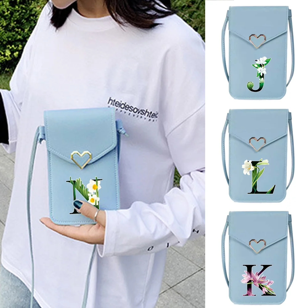 

Portable Mobile Phone Bag Universal Transparent Touch Screen Flower Color Letter Series Phone Bags Women Shopping Crossbody Bag