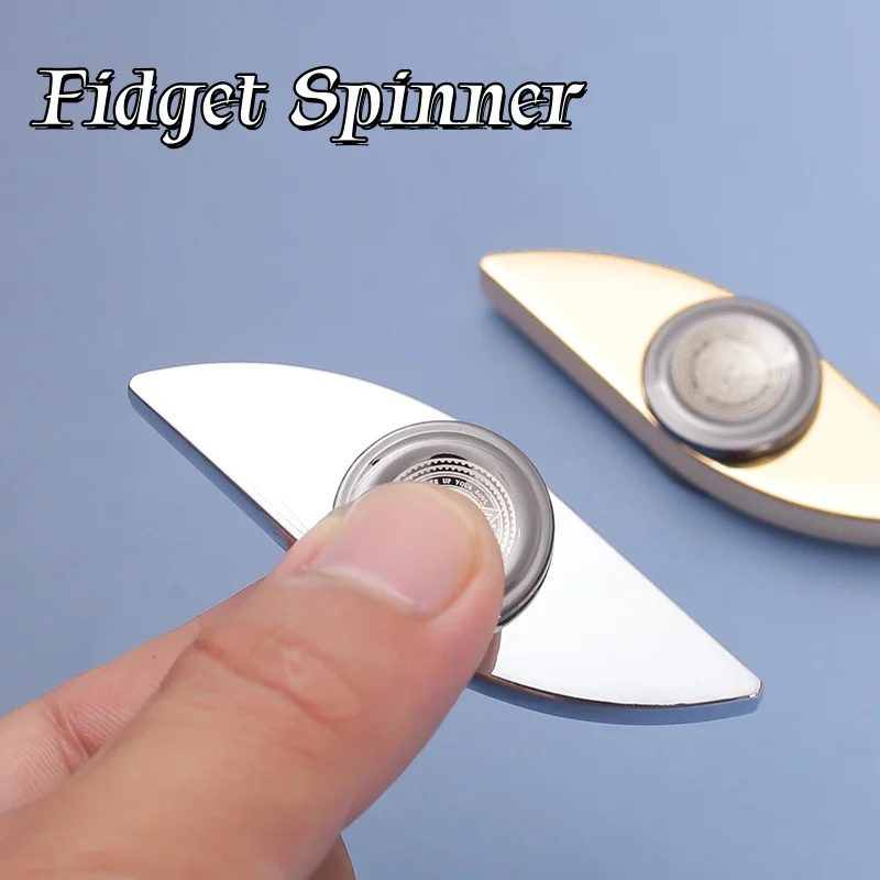 Curved Polished Stainless Steel Fidget Spinner Balanced Silent Spin EDC Pocket Tool Stress Calming Daily Desk Decor Present