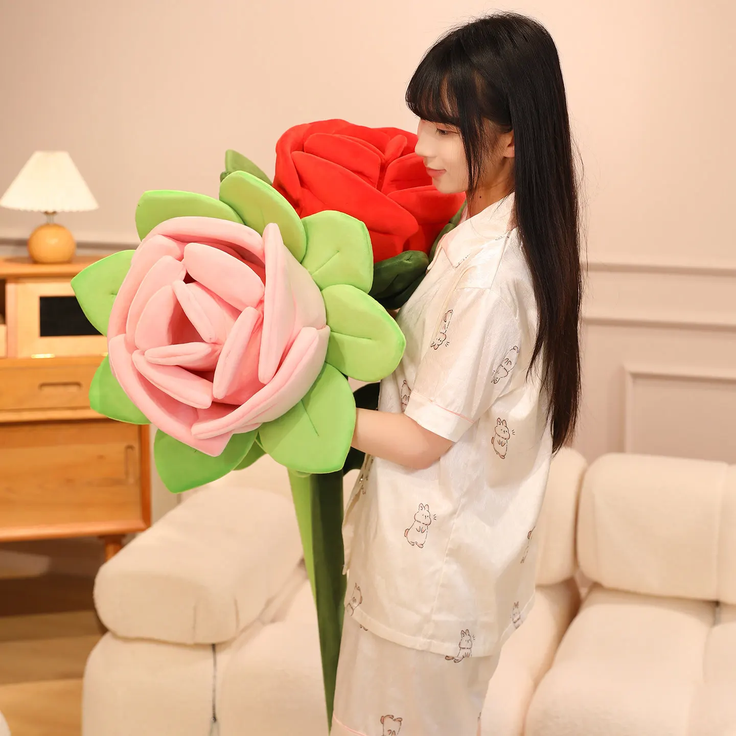 ReaListic Rose Plüschtiere Simulation Blumenrosen Romantisches Valentinstagsgeschenk für Liebhaber Süße Überraschungsgeschenkdekoration