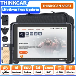 THINKCAR Thinkscan 689BT OBD2 Диагностический инструмент, двунаправленное кодирование ЭБУ, CANFD DOIP 34, сброс всех систем, диагностика без срока службы