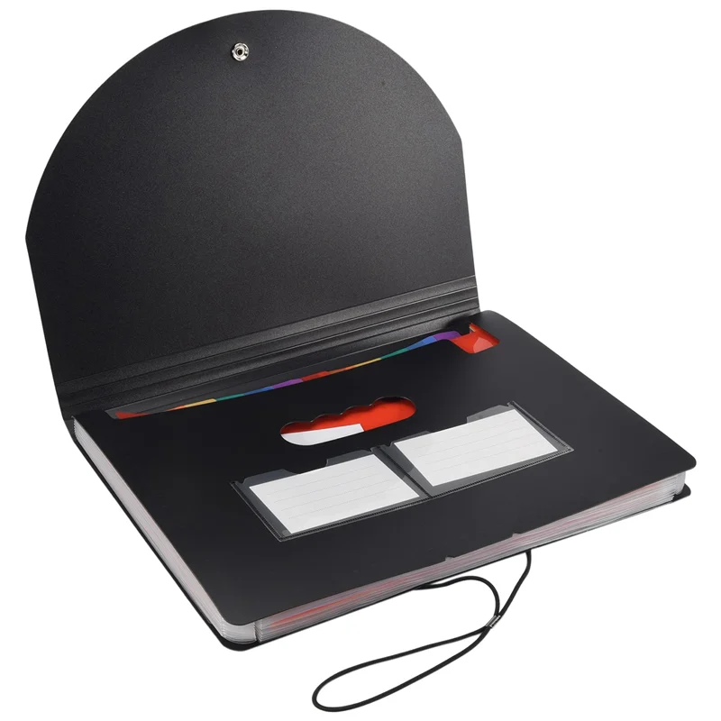 Organisateur de documents, dossier extensible à 13 poches avec sac en filet et étiquette colorée, organisateur de reçus de factures mensuelles 13 format A4