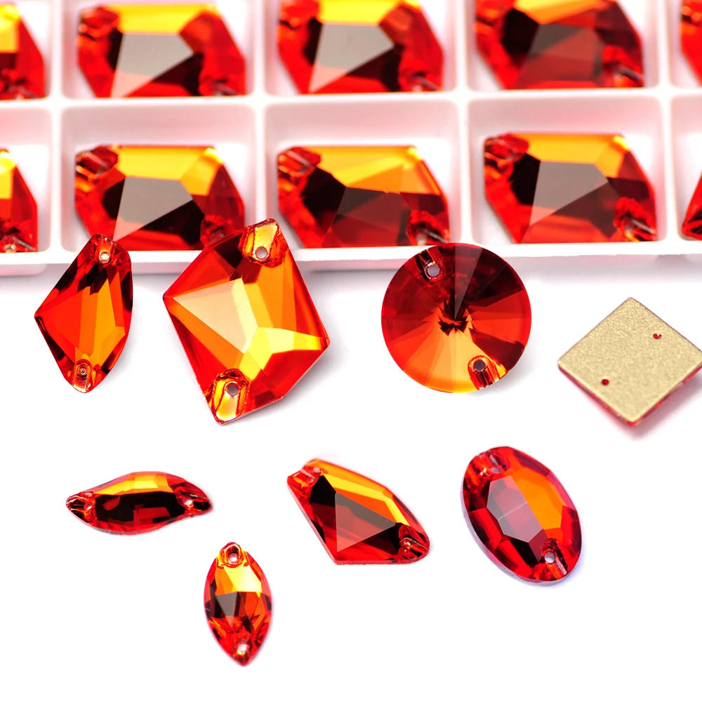 Hyazinthen-Kristallglas-Aufnähsteine in verschiedenen Größen, Glitzer-Strass für Kleidung und Kleider, Kristall-Nähsteine – Detail 5