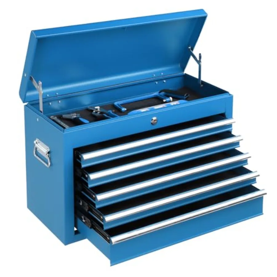 24 Portable Tool Box for workshop use, steel construction, black finish, stackable and lockable drawers