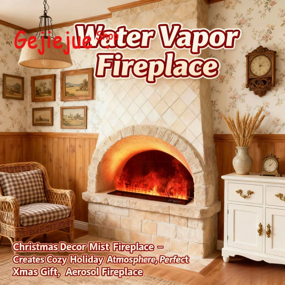 مدفأة رذاذ ثلاثية الأبعاد للتحكم في المنزل الذكي، مدفأة بخار الماء المصممة لغرف المعيشة الحديثة - ألمانية "Wasserdampf Kamin" #1