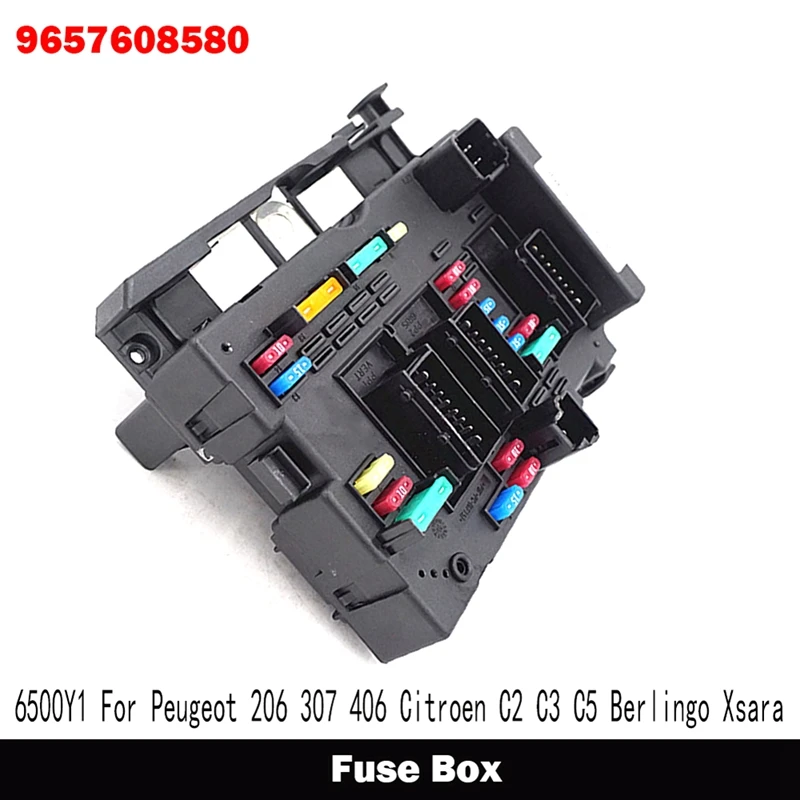 

Fuse Box Module BSM B5 9657608580 6500Y1 For Peugeot 206 307 406 Citroen C2 C3 C5 Berlingo Xsara