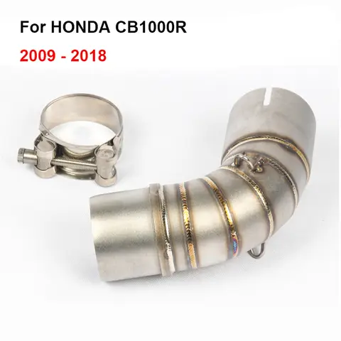 혼다 CB1000R CB 1000 R 2009 - 2018 용 슬립온 오토바이 배기 미들 링크 파이프 머플러 이스케이프 스테인레스 스틸 모토 수정