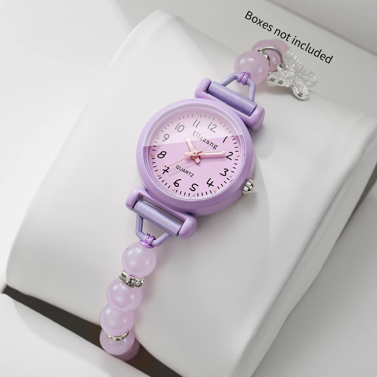 Fashion Arabic Dial Women Watches Girls Students Beads Strap Quartz Wristwatch with Butterfly Relogio Feminino (Without Box)