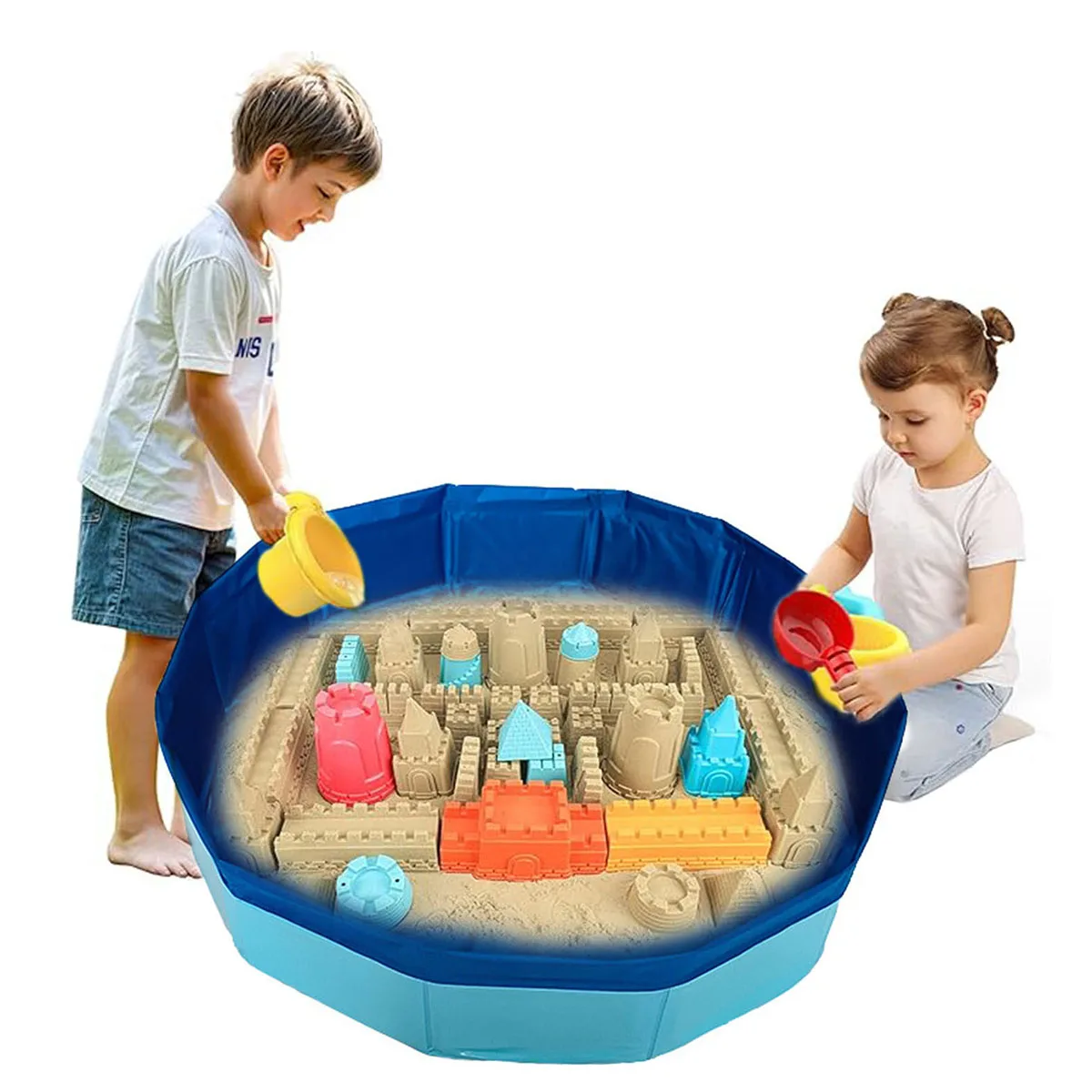 Sandtischspielzeug für Kinder im Freien, Sand- und Wasser-Sandkasten-Geschenke für Jungen und Mädchen, sensorisches Kinderspielzeug zum Spielen auf der Terrasse im Hinterhof