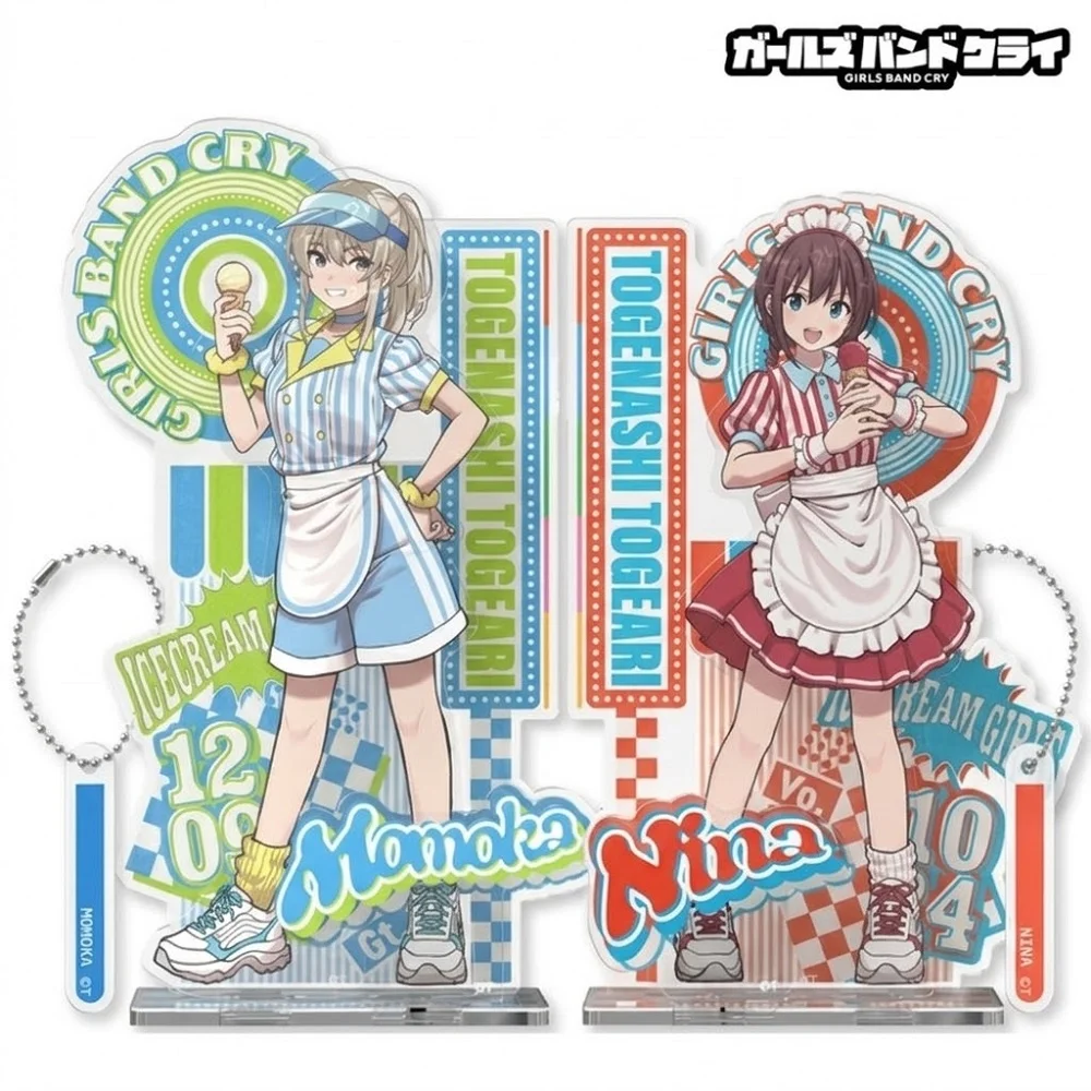 Anime Girls Band Cry Acrylic Stand Figure Nina Iseri Momoka Kawaragi Ice Cream Girls Diorama Plate Keyring Fans Gift