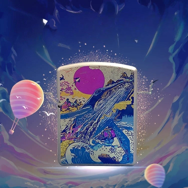 سبائك التيتانيوم عالية الجودة ضوء فاخر ولاعة الحوت موجة في الهواء الطلق بقاء الطوارئ EDC الشاعل قوي ودائم