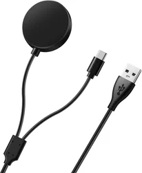 2 in 1 Wireless Charger for Samsung Galaxy Watch Ultra/7/6/5/4/Fe Fast Charging Cable for Galaxy WatchFE Watch7 5 Pro 3 Active2
