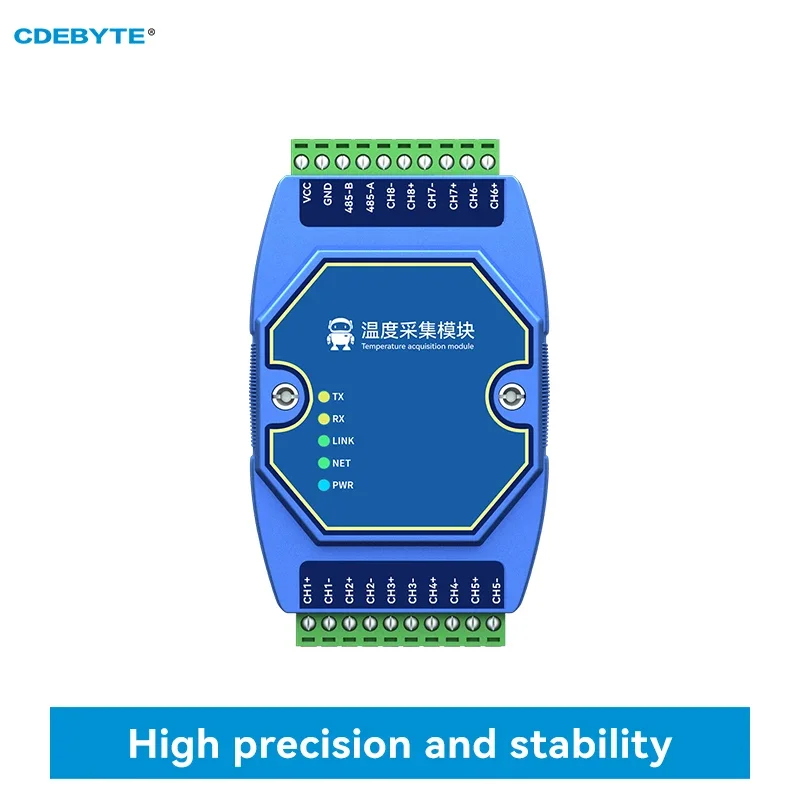 Sıcaklık toplama modülü 8-Way tipi K termokupl CDEBYTE ME31-XEXX0800-485 RS485 destek Modbus çift Watchdog DC 8 ~ 28V