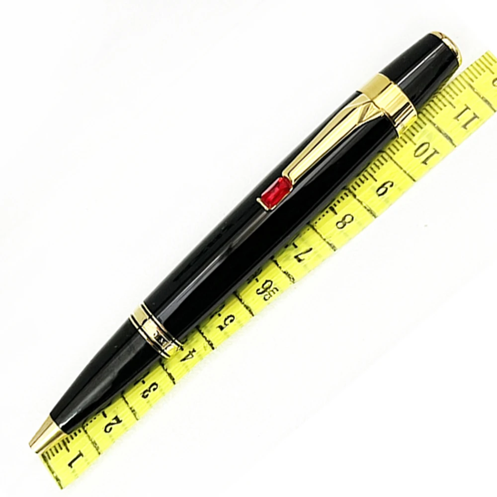 Lanlan MB Bohemies Black Resin Ballpoint pen Mini Stationery Ball Pens with Diamond and Serial Number on Clip