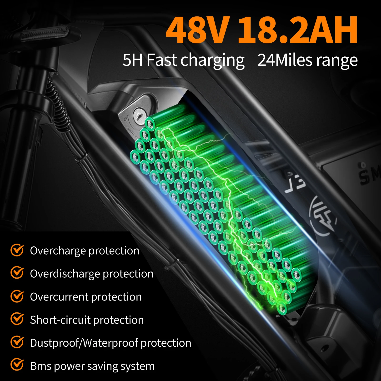 Bicicletta elettrica SMARTRAVEL DK401 E-Bike da fondo per adulti 1200W Motore 48V 18.2Ah Batteria Velocità massima 28MPH 7 velocità 20'' Pneumatici