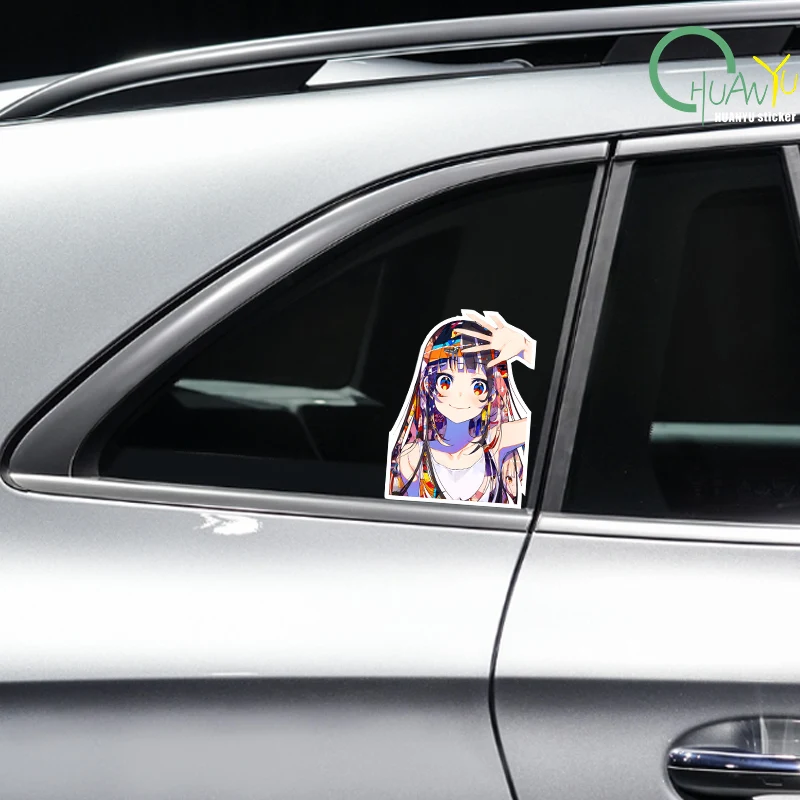 Jdm sexy anime student uniform fun creative car windows motorcycle bumper reflective waterproof stickers
