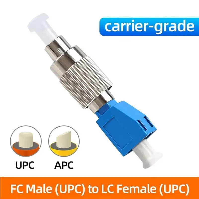 DT17 6X FC Male to for LC Female Hybrid Converter Adapter, Fiber Optical Power Meter Coupler Single Mode Connector, for APC/UPC