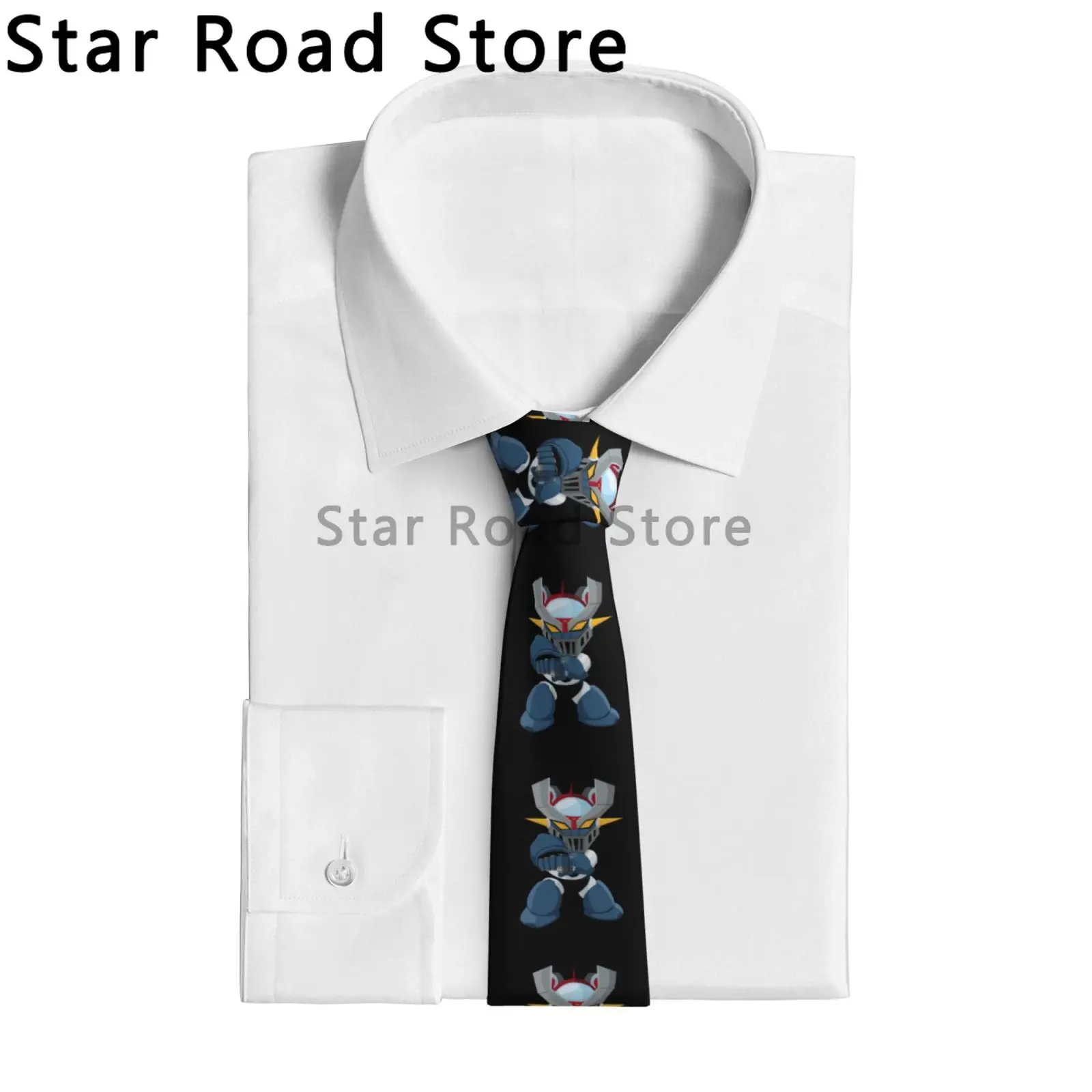 Manga Mazinger Z Tie Japan Anime Leisure Neck Ties Men Elegant Necktie Accessories High Quality Design Collar Tie