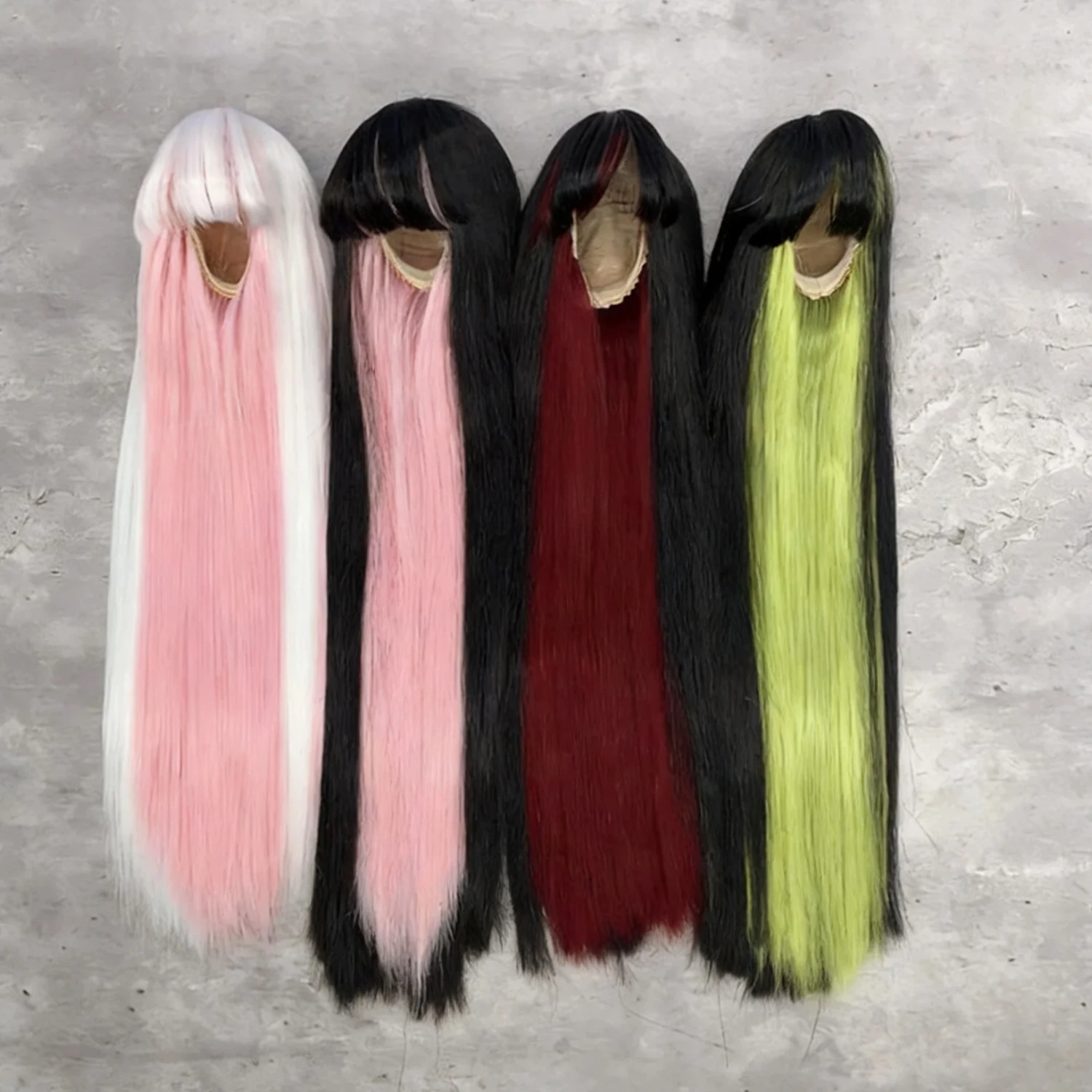Doppelfarbige Perücke für Puppe 1/6 1/4 1/3 BJD Puppenhaar Lange bunte Perücke Prinzessin OB11 Haarperücke – Detail 1