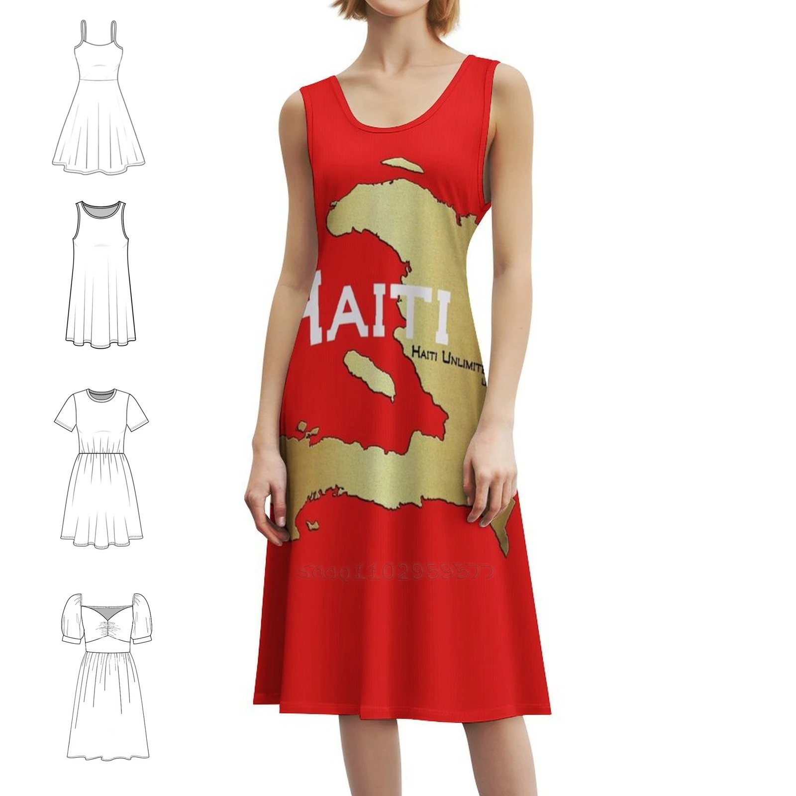 هايتي غير محدودة خريطة هايتي المرأة الهيب هوب الشارع الشهير فستان جرافيك طباعة ملابس للنادي هايتي هايتي خريطة هايتي تاون هايتي #1
