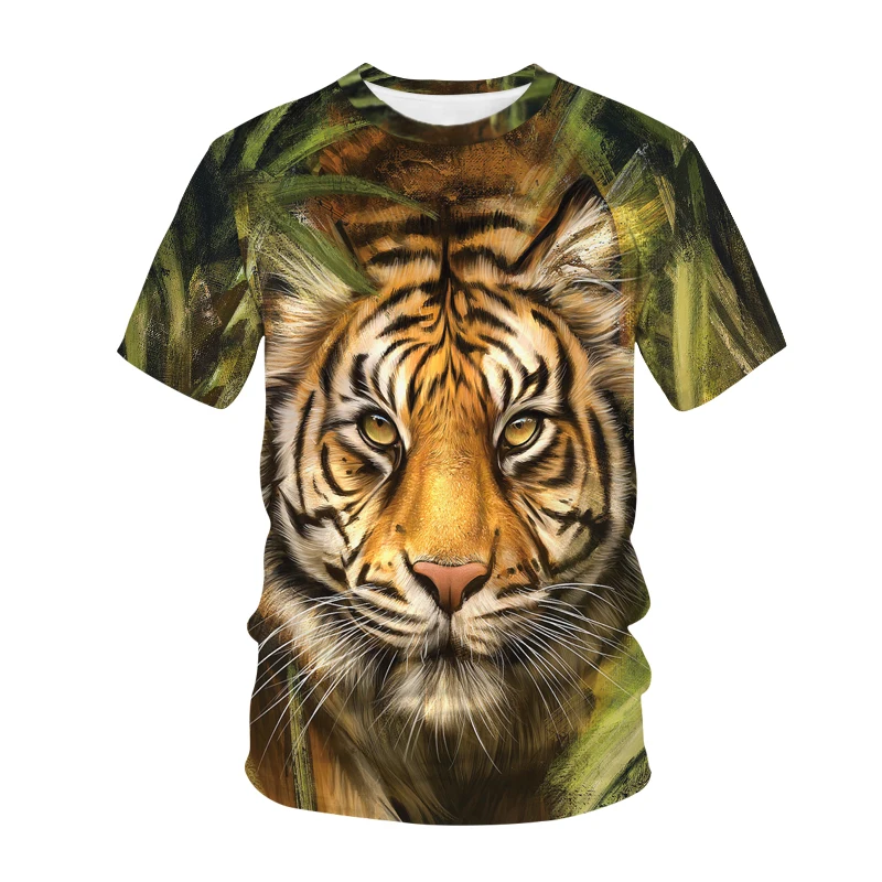 

Funny Printing T-shirt Animal Tiger Cat 3D Printed Kids T Shirt Fashion Casual Cartoons T-shirt Boys Girls Children's clothing