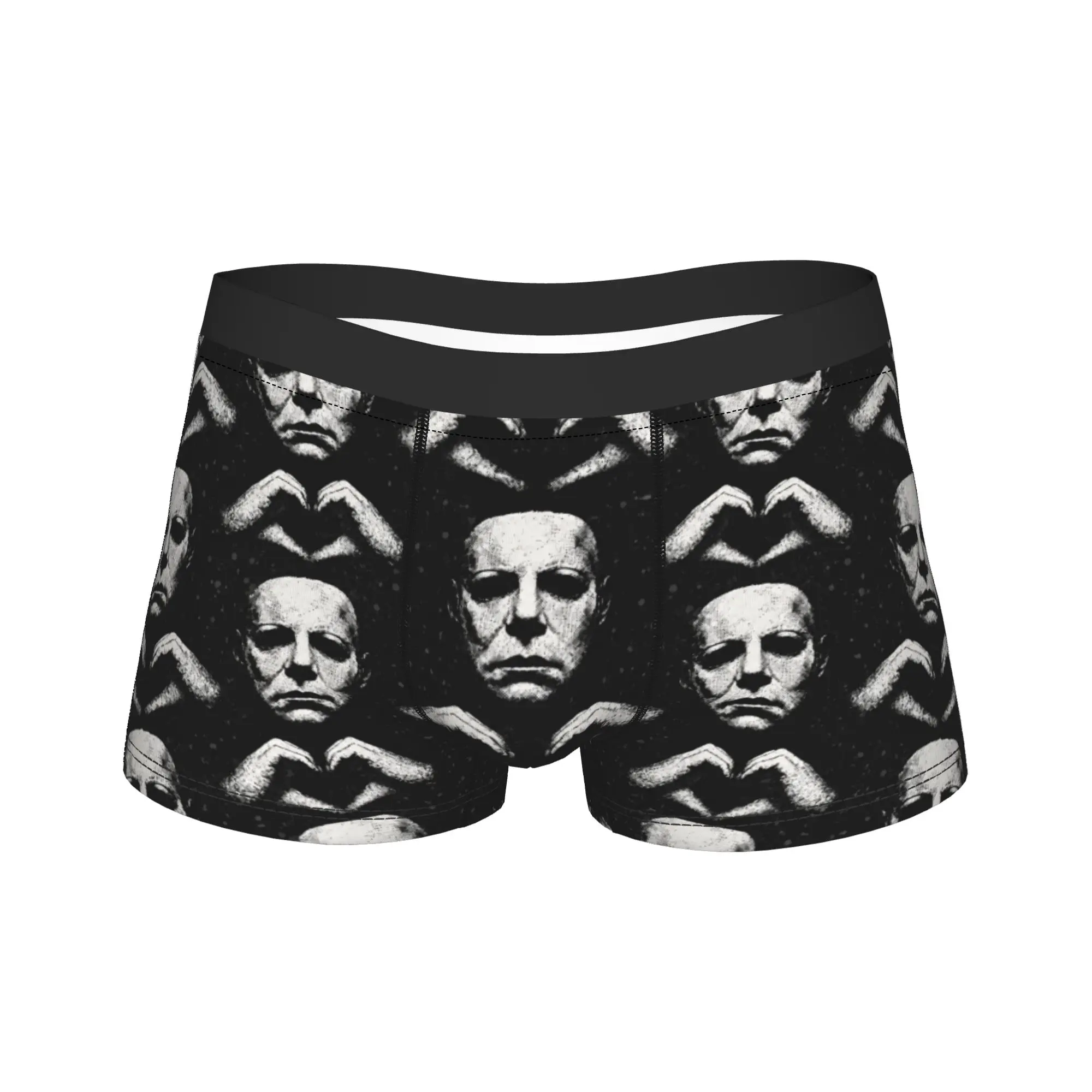 Slasher Heart Hands Creepy Halloween Graphic Masked Horror Underwear Man Boxer Brief Boxershorts High Quality Large Size Panties