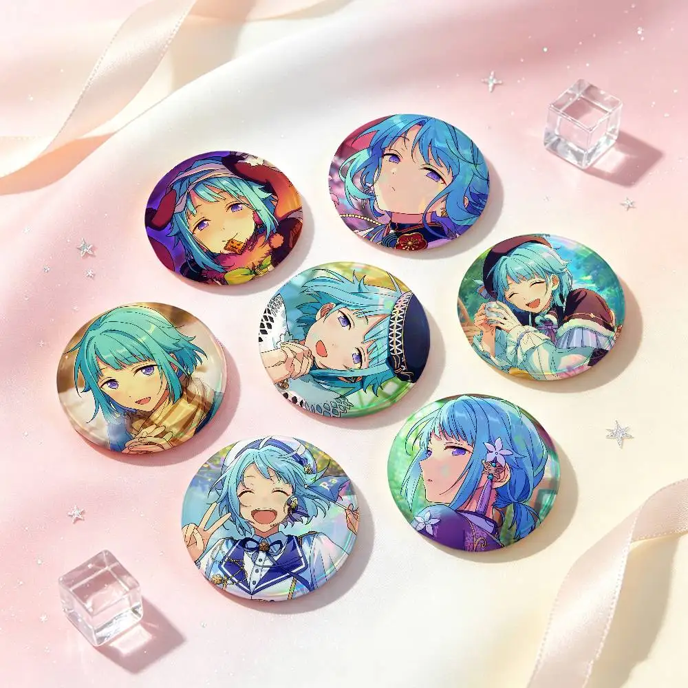 Hajime Shino Anime Figure Badges Button Round Creative Pin Brooch Badge Bag Decor Accessories Fans Collect Friends Gifts