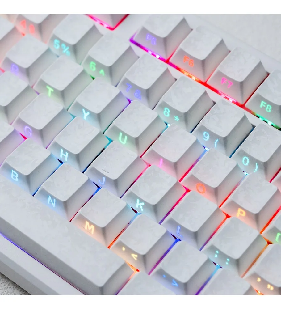 Carbon fiber patterned keycaps 2.0 side-engraved characters translucent forged carbon pattern original PBT compatible magnetic