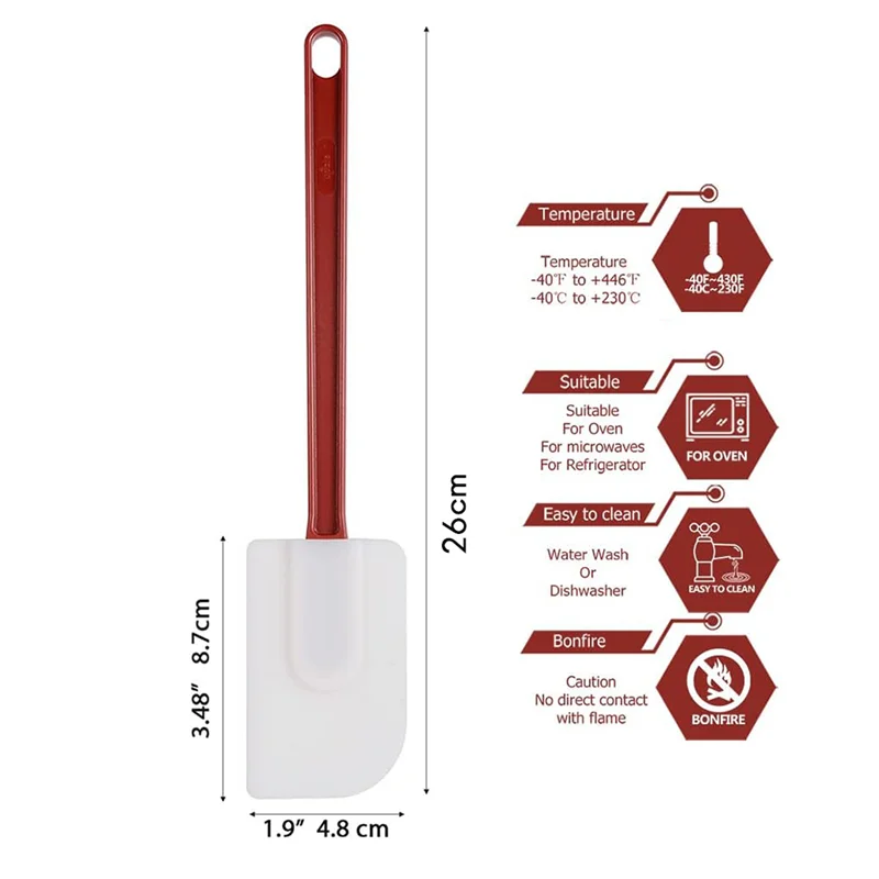 

A71Z 3Pack Spatulas Silicone Heat , Spatula Silicone , Rubber Scraper Spatula 10 Inches, Kitchen Use A