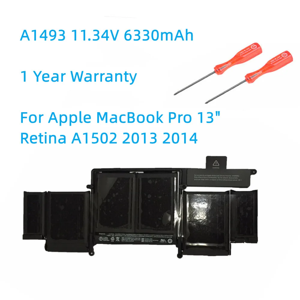 Imagem -02 - Apple Macbook Pro 13 Retina Bateria do Portátil A1582 A1493 02000010 A1502 2013 2014 2023 Ano