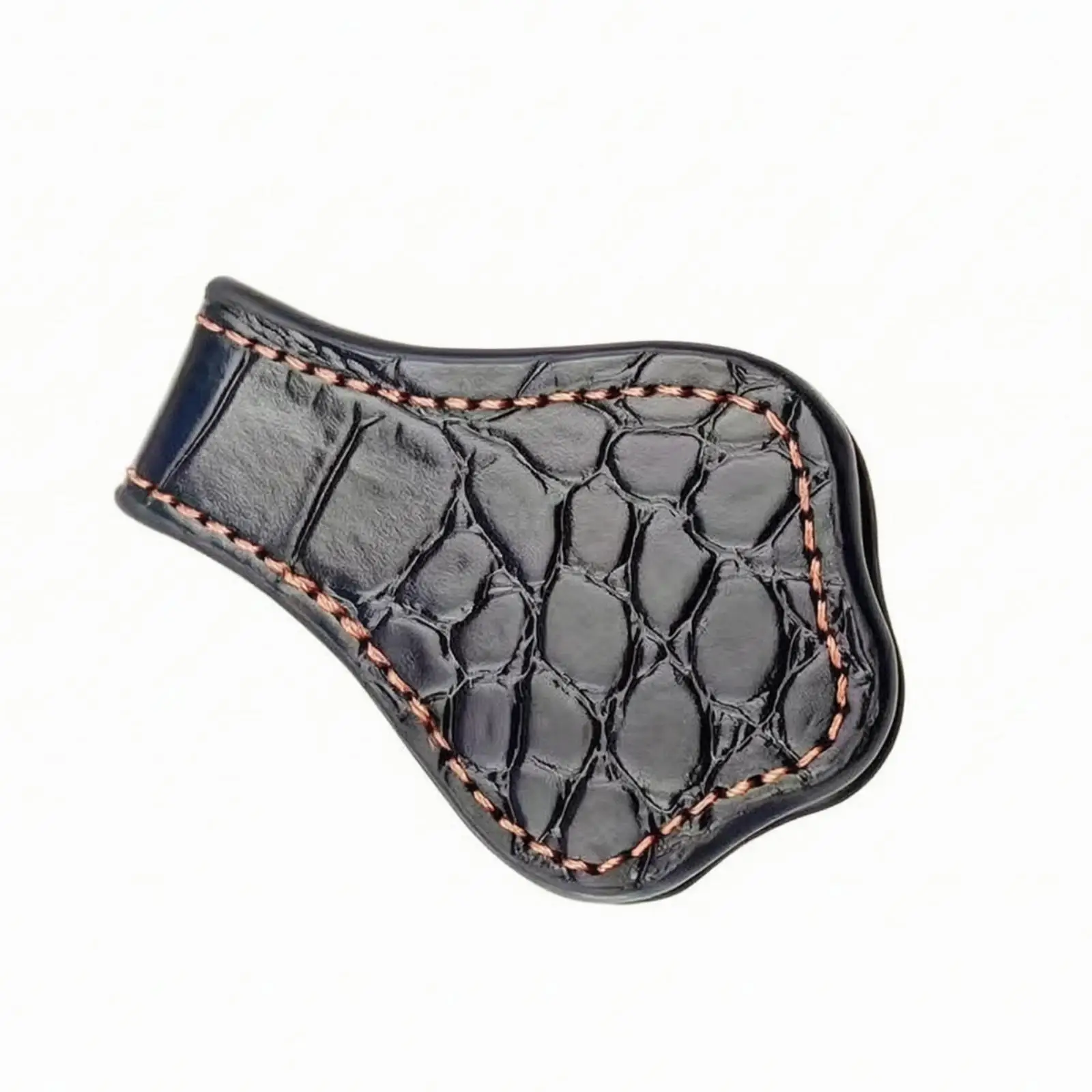 Lightweight PU Leather Chalk Clip Synthetic Card Holder Contrast Stitching Billiards Cue Chalk Holster for Pool