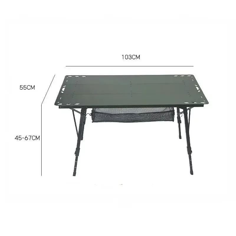 Portable Aluminum Folding Table Adjustable Height Lightweight Camp Desk with Carry Bag for Outdoor Beach Picnic Travel