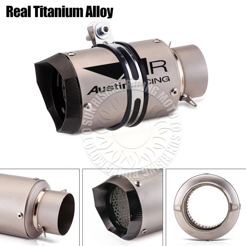 51mm 61mm Carbon/Stainless/Titanium AR Motorcycle Exhaust Muffler For Kawasaki Honda Yamaha KTM CF Suzuki Ktm Bmw etc Tail Pipe view 3