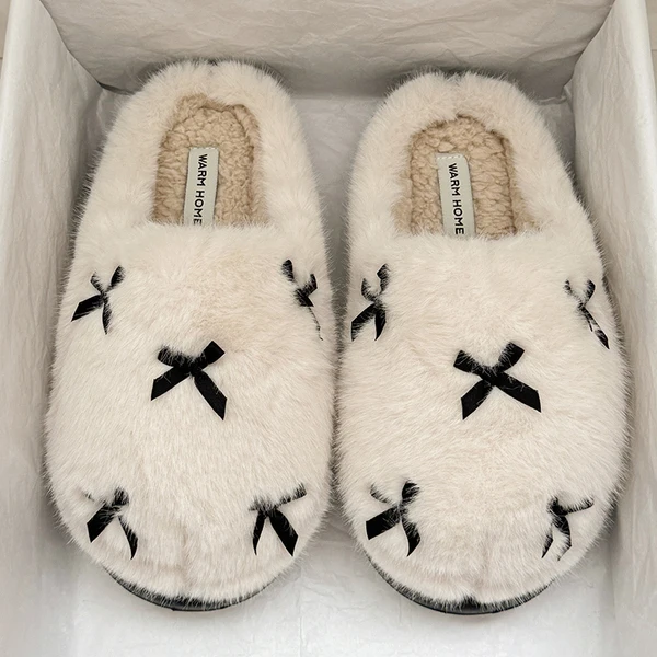 Cover Toe Shoes Ladies' Slippers Flock Fur Flip Flops Slipers Women Low Platform Luxury Slides Plush Rubber 2024 Designer Flat R