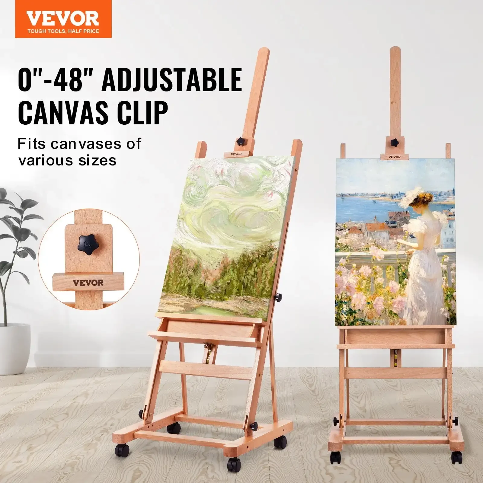 Studio H-Frame Easel Holds Canvas Art up to 48