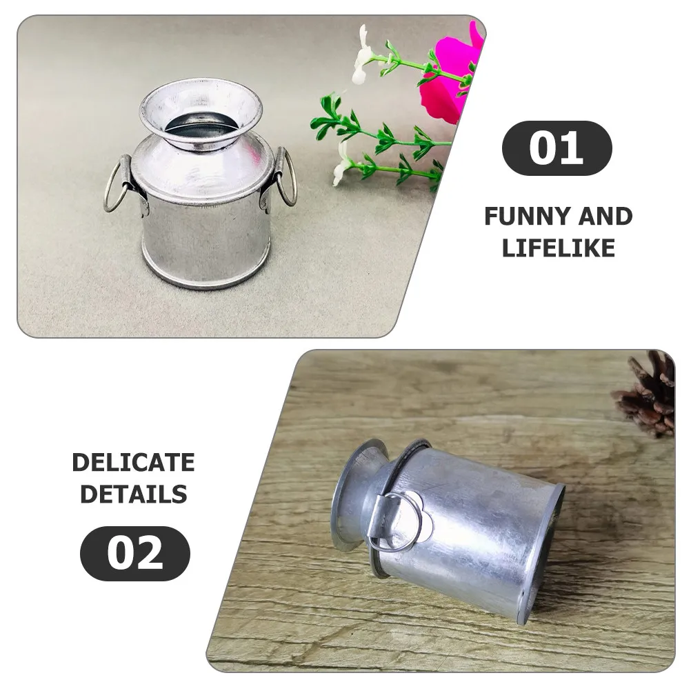 Mini Iron Succulent Planter Vintage Rustic Metal Flower Vase Small Garden Decor for Shelves Tables Windowsills Home Interior