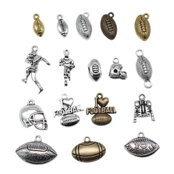 10pcs Football Charms For Jewelry Making Antique Silver Color Sport Pendants DIY Crafts Making Findings Handmade Jewelry