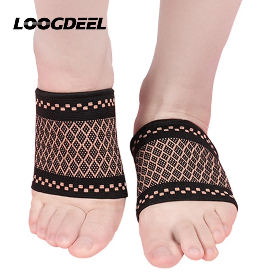 LOOGDEEL Arch Support Copper Fiber Compression Arch Sleeve Plantar Fasciitis Brace Flat Feet Relieve Pain Socks Foot Health Care